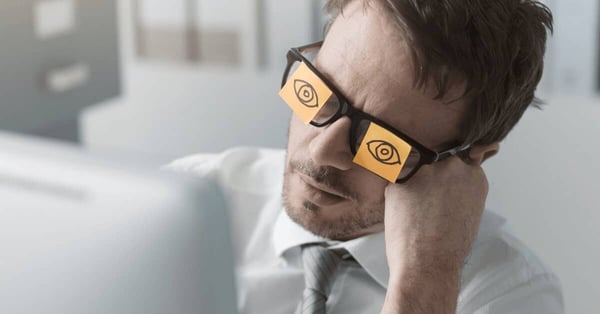Man sleeping at work