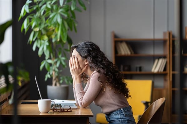 Woman at her desk 