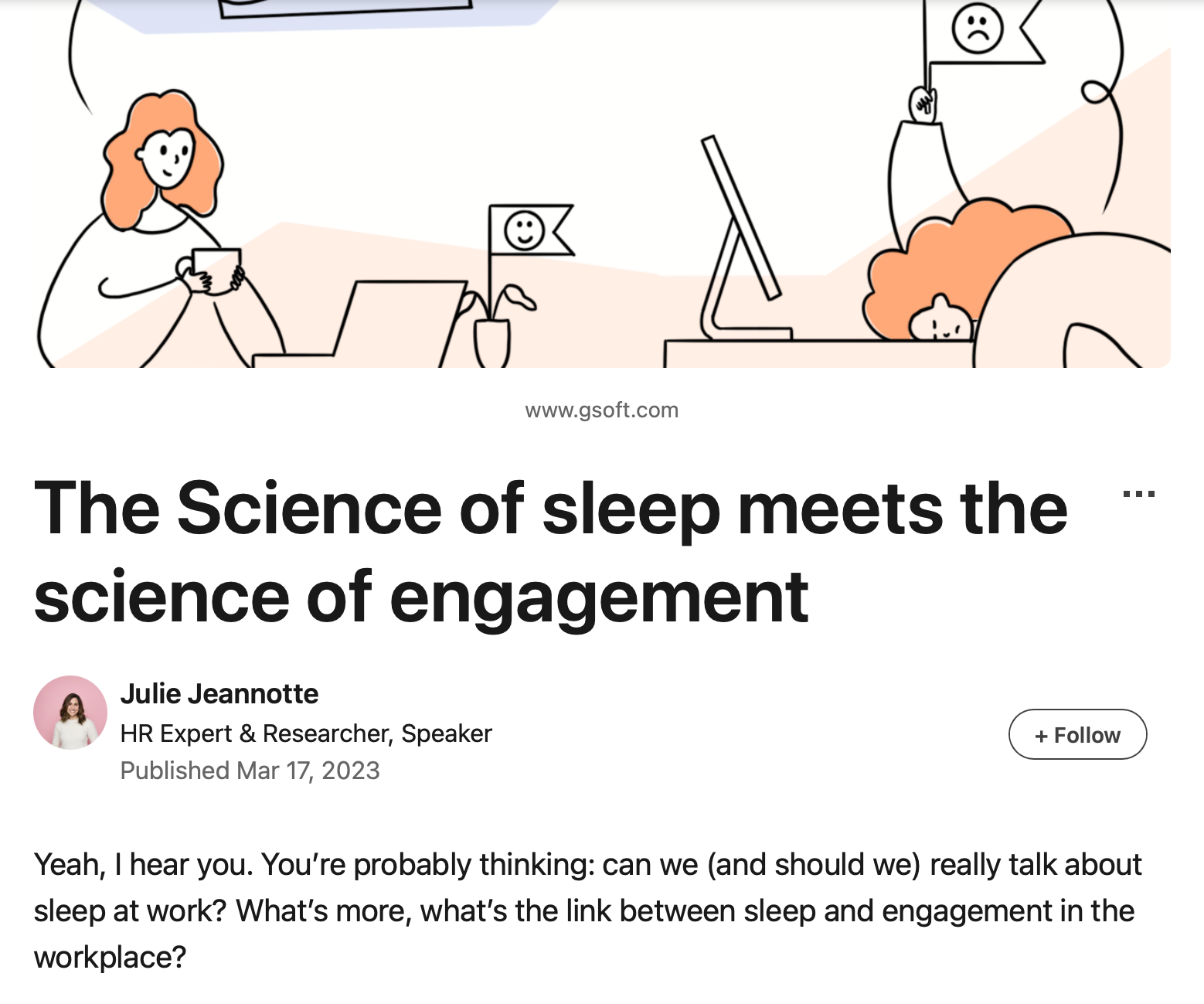 Visual of the article on LinkedIn